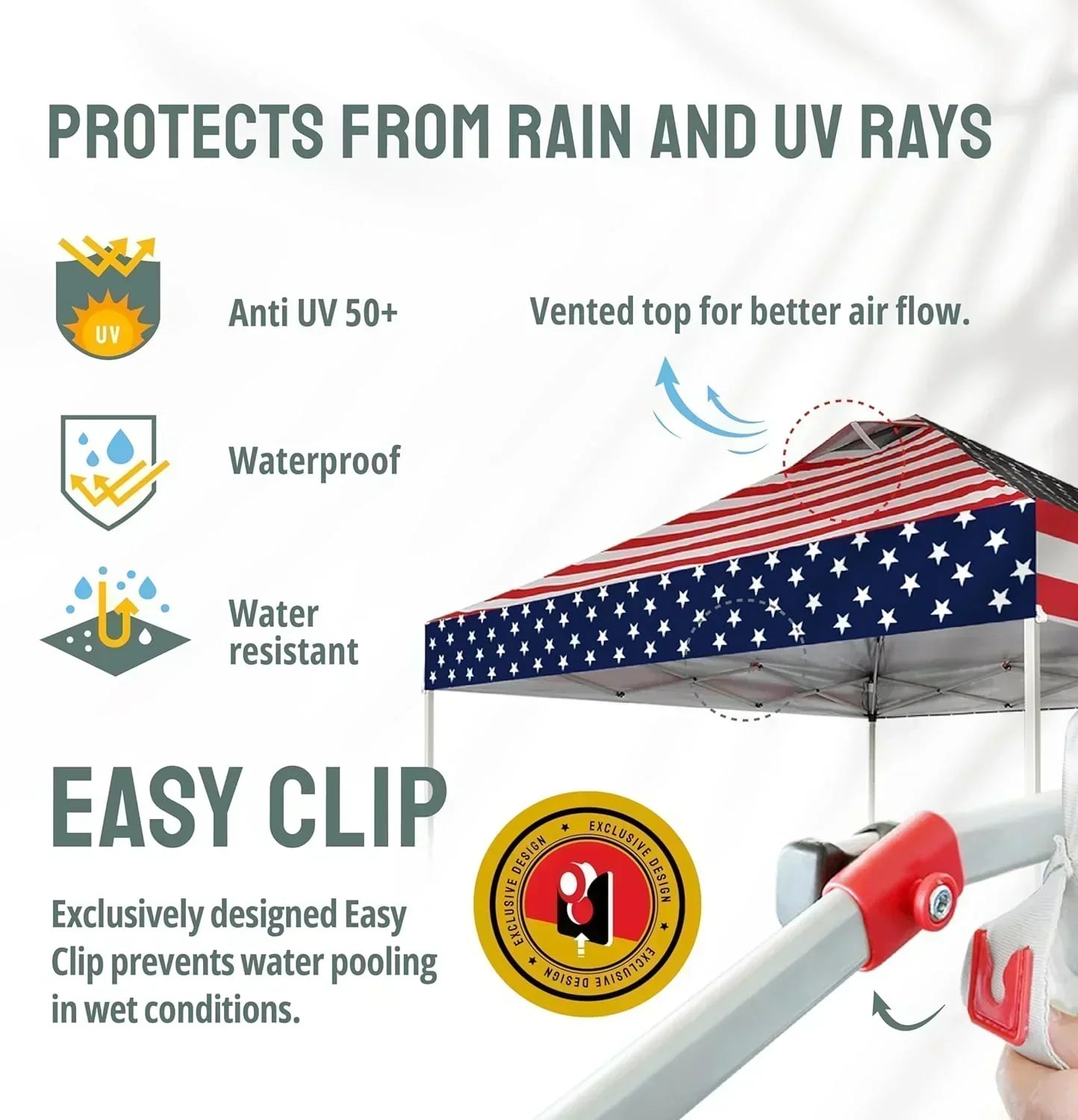 10x10 Pop-Up Awning One-Click Installation Beach Tent Outdoor Sunshade Silver Coated Top