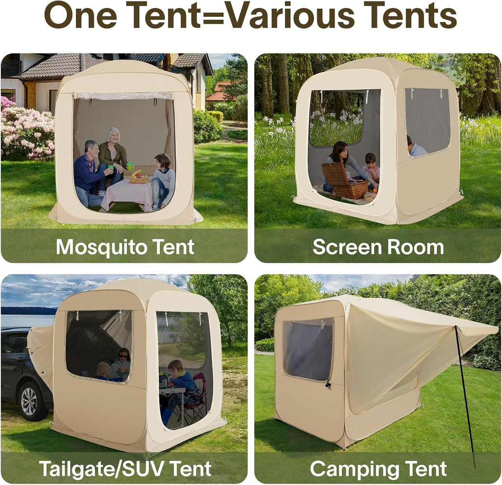 Screen gazebo, sleeps 6-10-15 people Igloo-style canopy tent with mosquito net on the sides Perfect for garden, patio, backyard