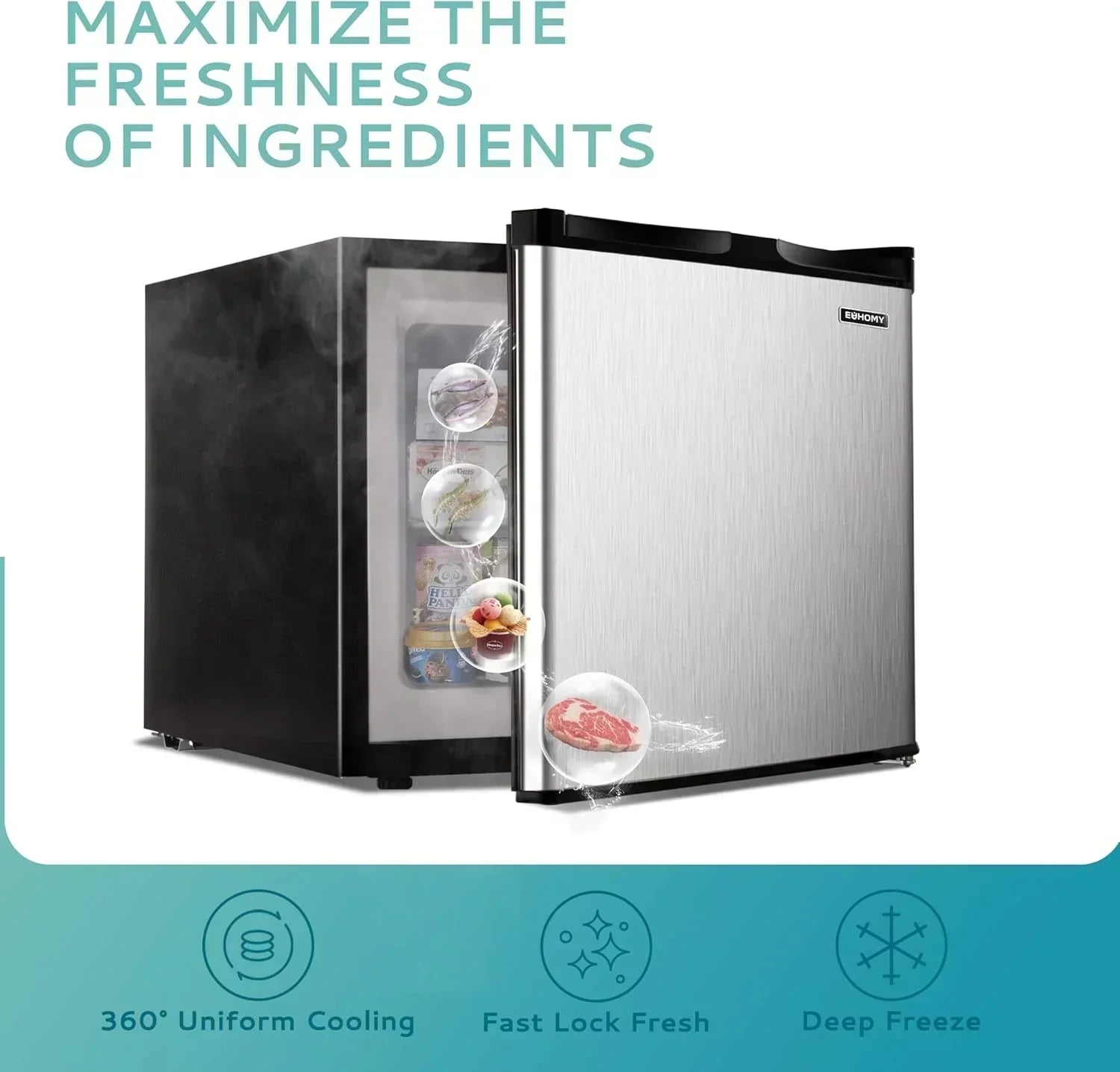 Upright freezer 3.0Cubic Feet Single Door Compact Mini Freezer with Reversible Door Small freezer