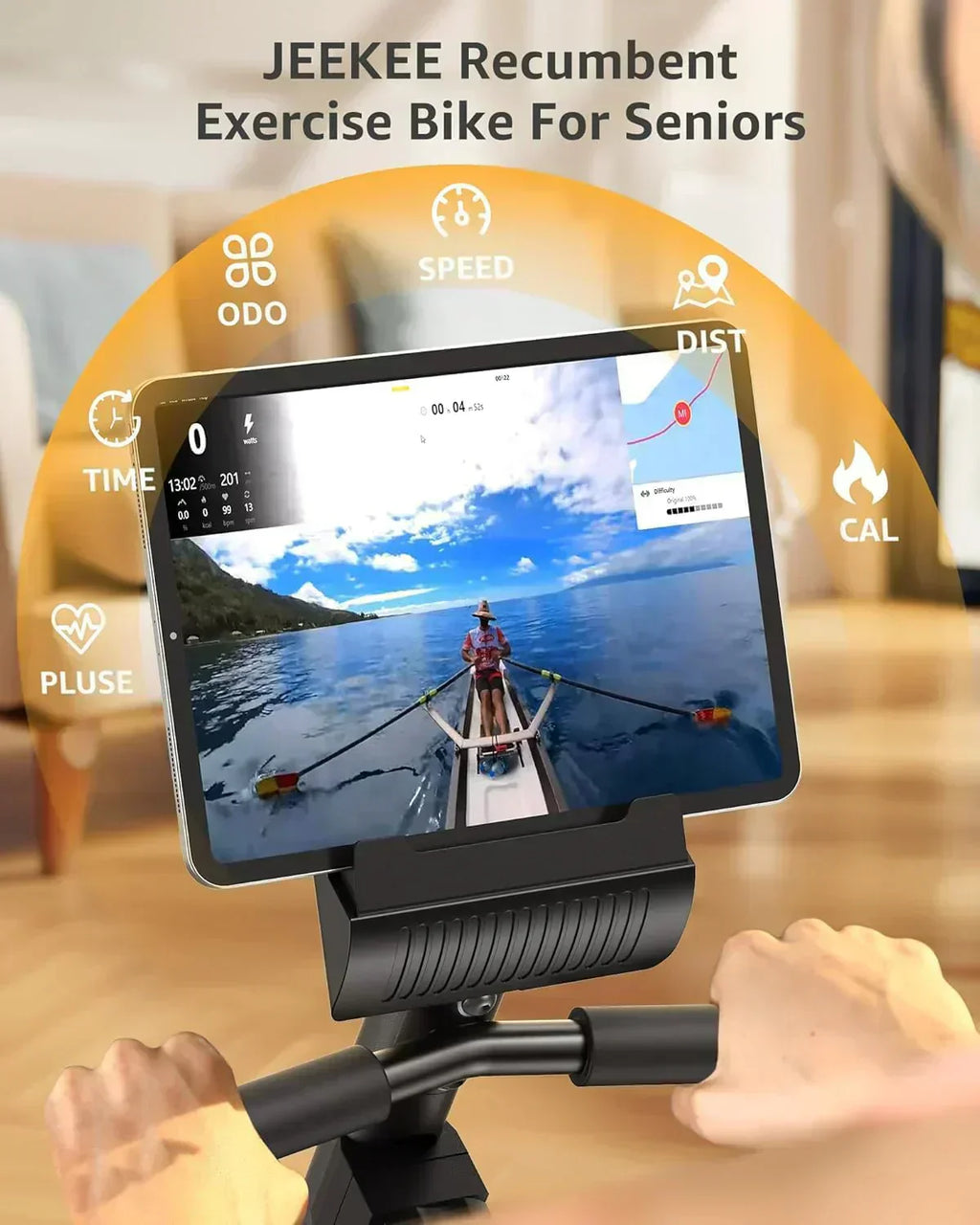 JEEKEE Recumbent Exercise Bike for Adults Seniors Indoor Magnetic Cycling Fitness Equipment