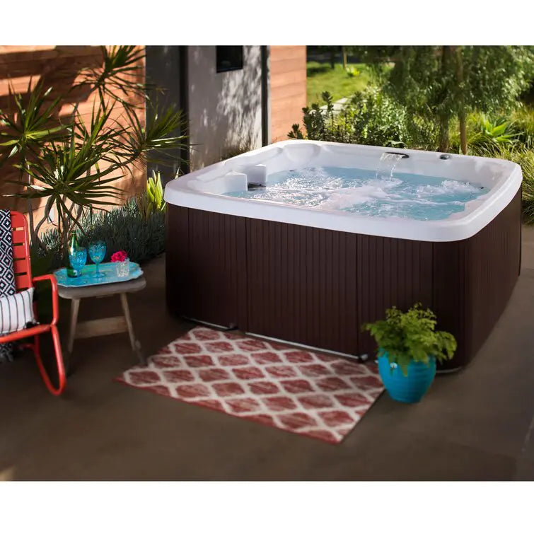 Lifesmart Spas 110 Volt 7 Person 22 Jet Square Plug And Play Hot Tub with Ozonator in Espresso