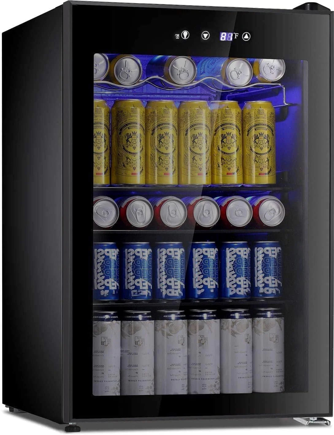 Antarctic Star Beverage Refrigerator Cooler 68 Can, Mini Fridge with Glass Door for Beer Drinks Wine,Freestanding Small Fridge with Electronic Temperature Control for Home and Bar,1.7 cu.ft