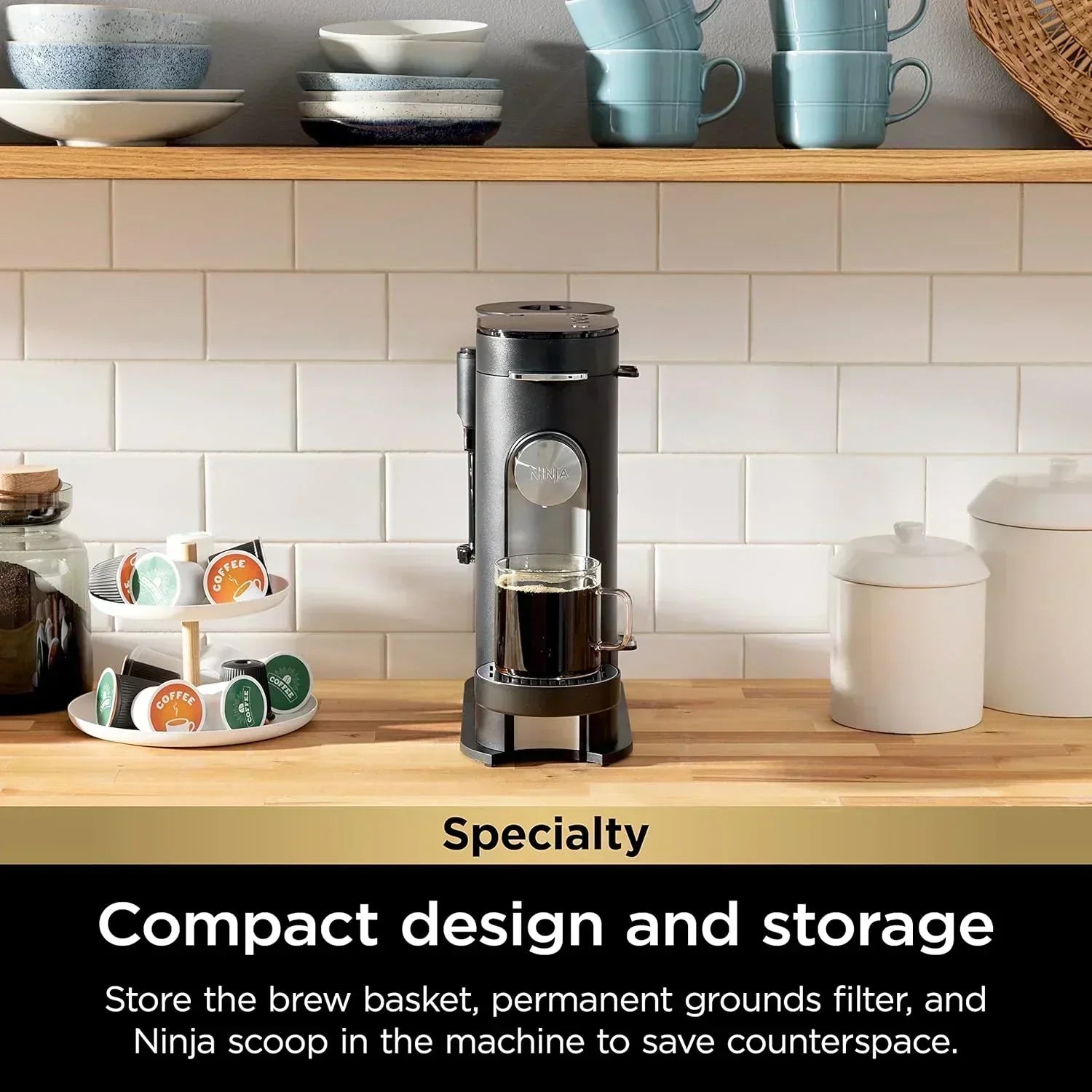 Ninja Single Serve Coffee Maker 56 oz Reservoir Stone