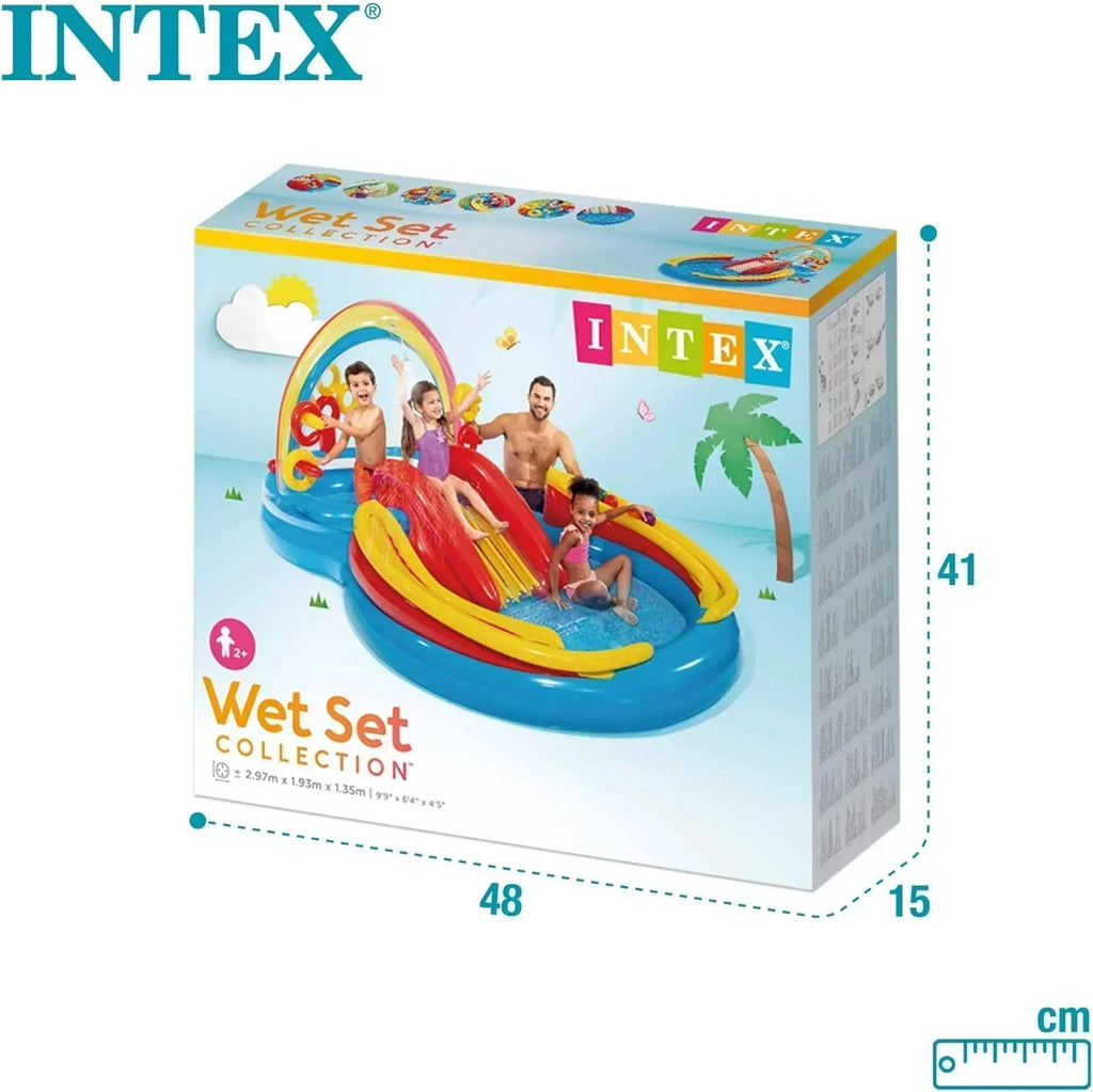 Intex 96 x 78 x 28 Inflatable Jungle Adventure Play Center Spray Kiddie Pool Water Slide